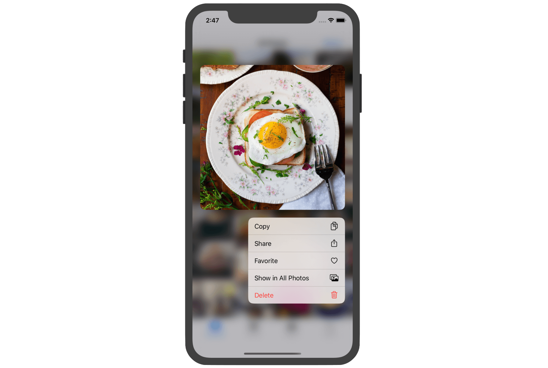 Figure 29-2. A sample context menu in Photos