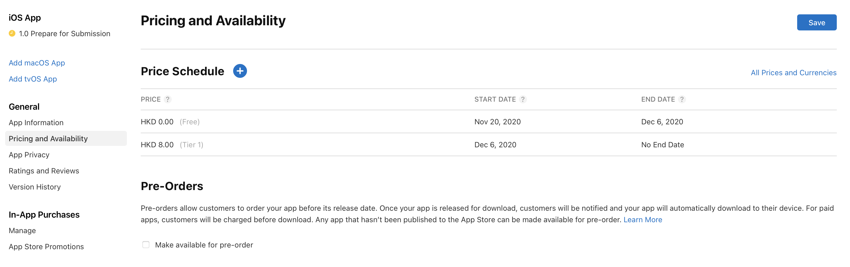 ￼Figure 28-1. Fill in the availability date and price tier