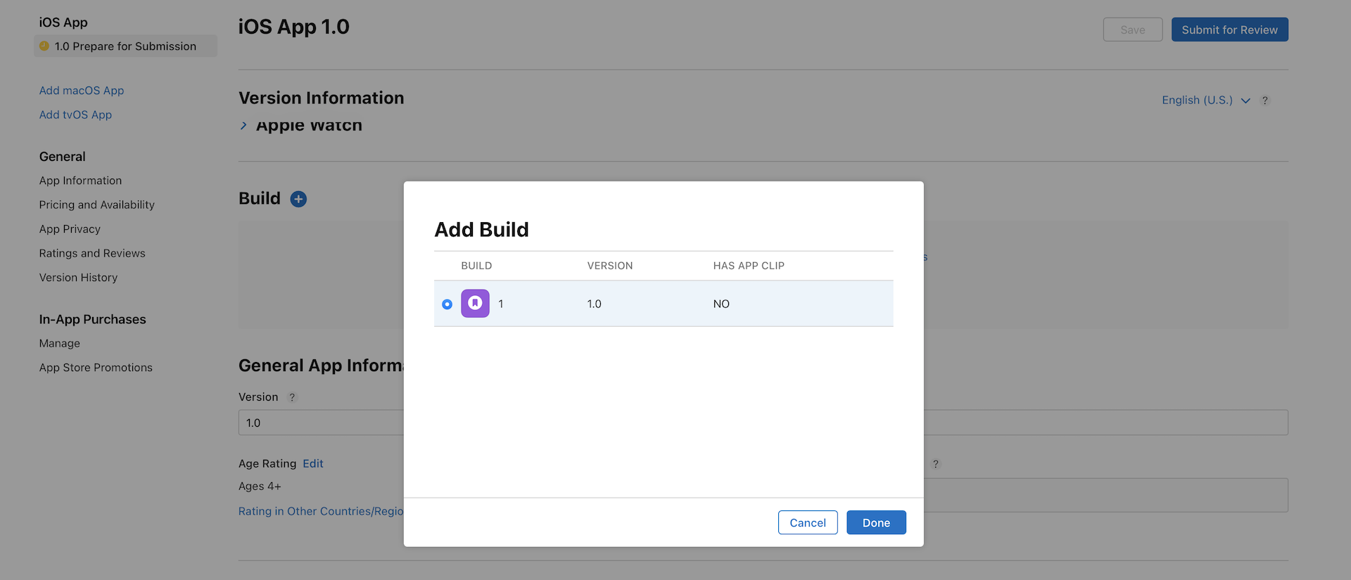 Figure 28-2. Pick a build for submission