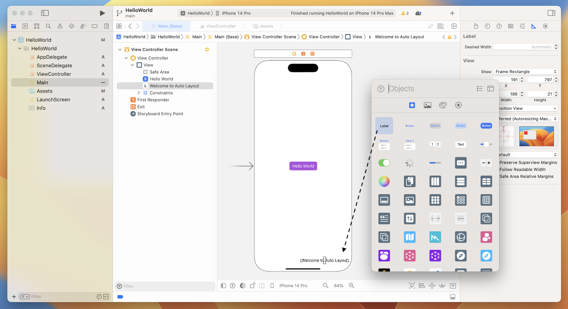 Figure 5-9. Adding a label to the view