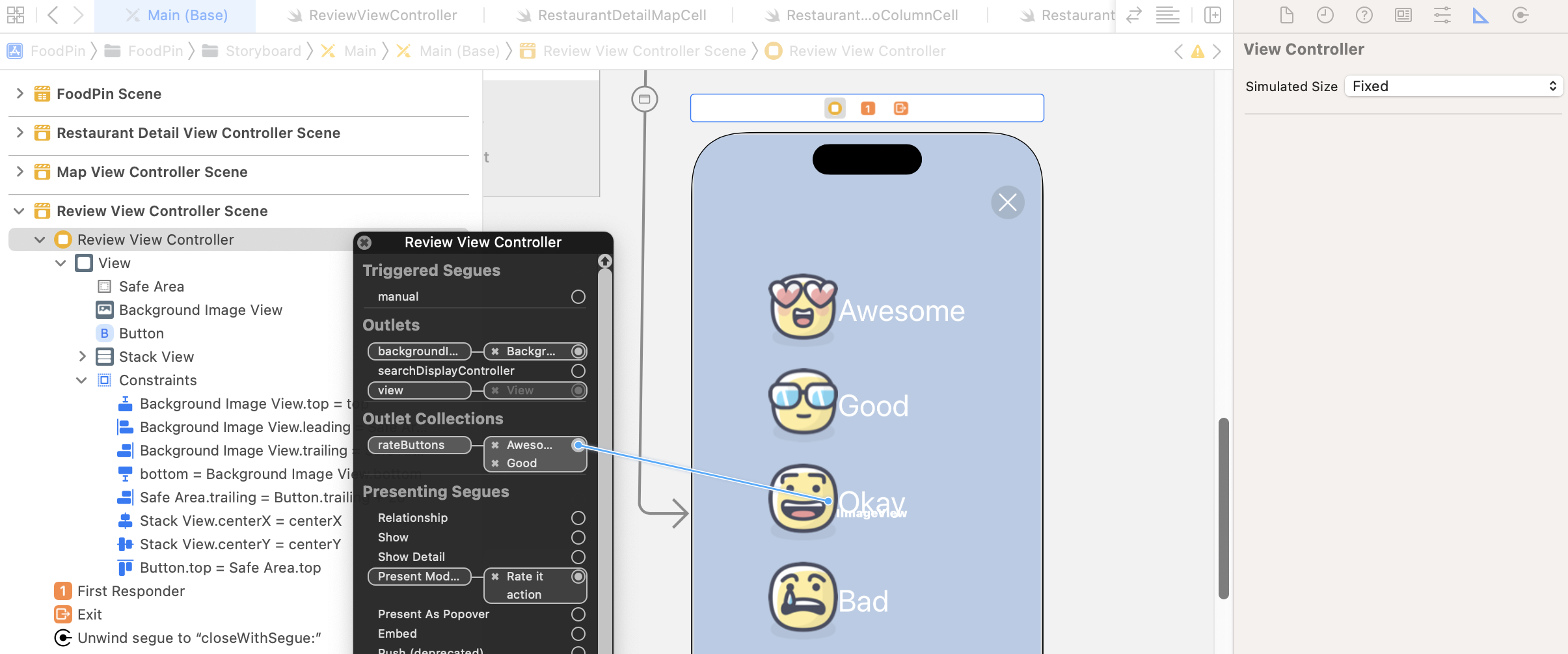 Figure 17-18. Establishing a connection with the outlet collection