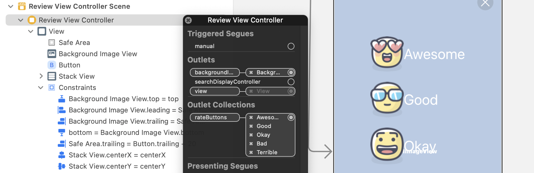 Figure 17-19. All buttons are connected with the outlet collection