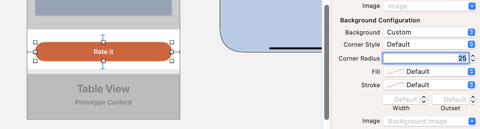 Figure 17-6. Setting the corner radius