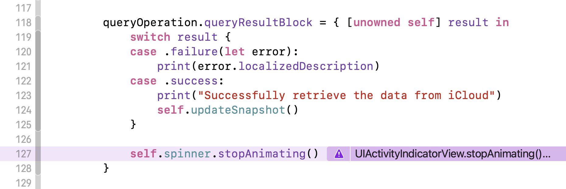 Figure 24-17. Clicking the purple indicator to reveal the root cause of the error