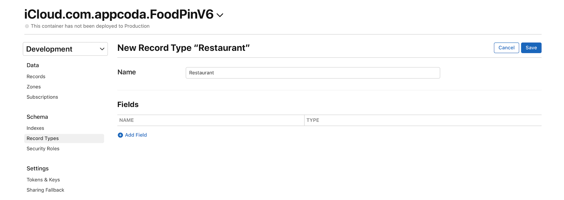 Figure 24-8. Adding a new record type
