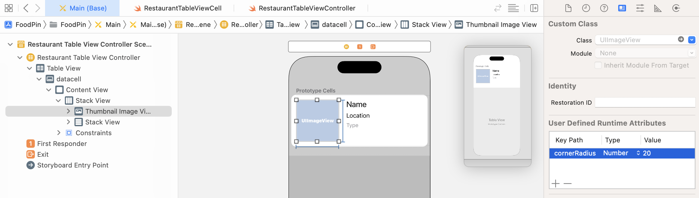 Figure 9-28. Set the runtime attribute to make the corner round