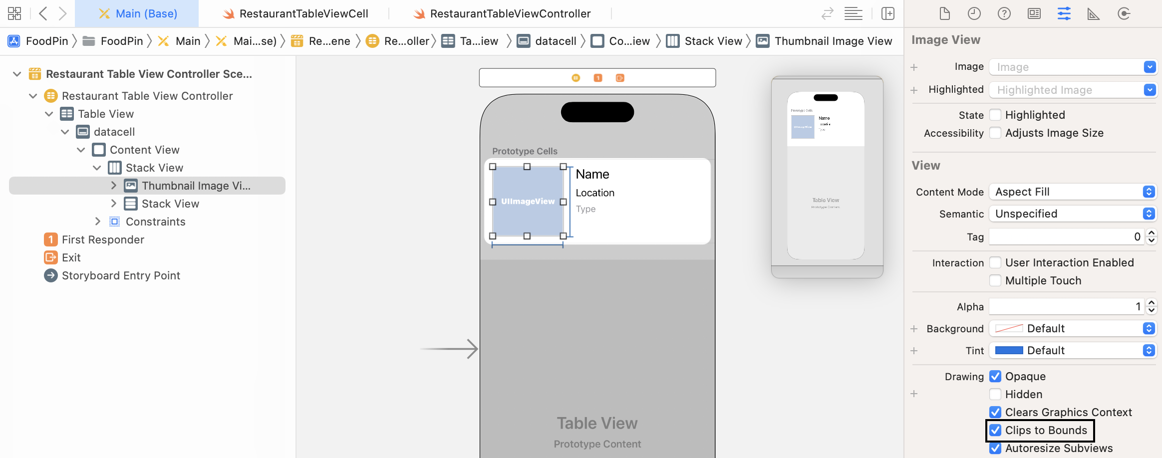 Figure 9-29. FoodPin app with circular images