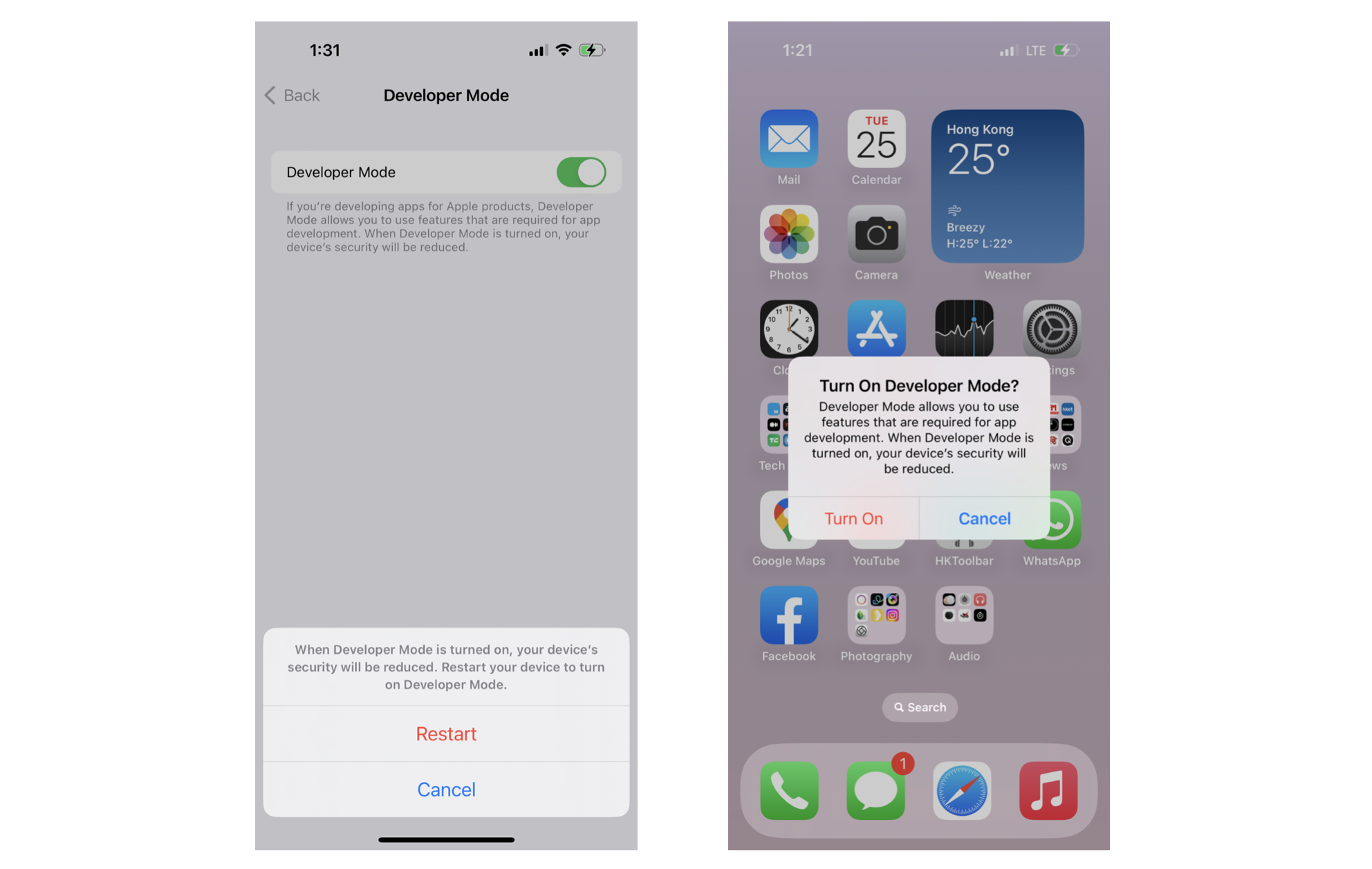 Figure 26-7. Enabling Developer Mode