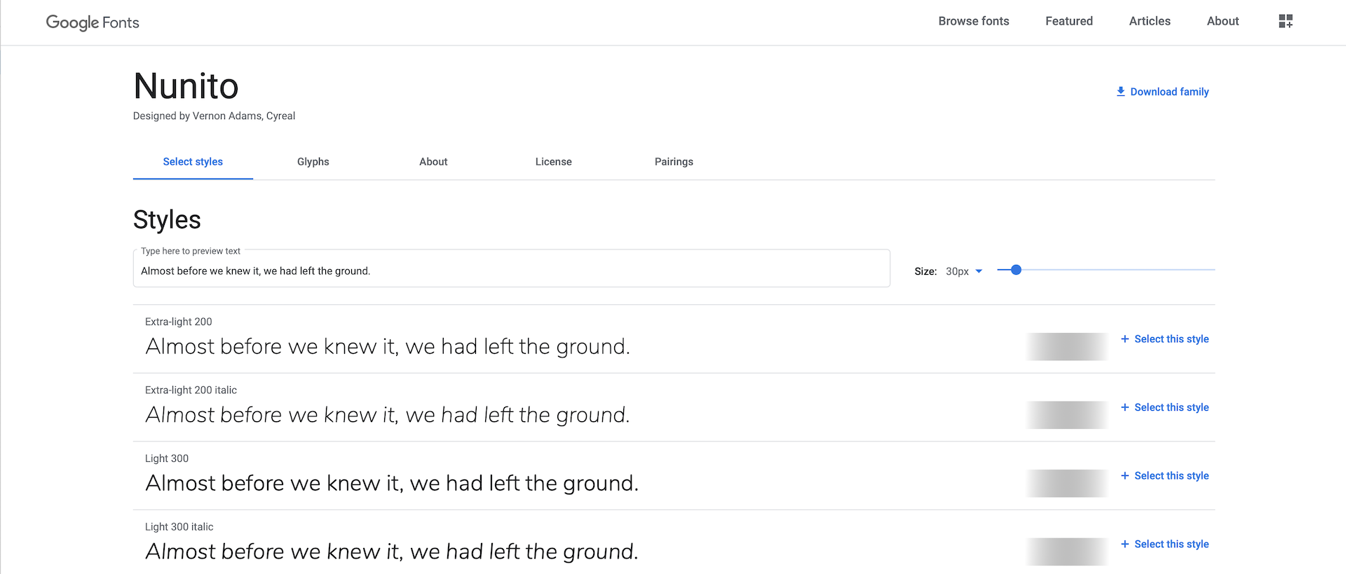 Figure 14-1. Downloading your preferred Google fonts