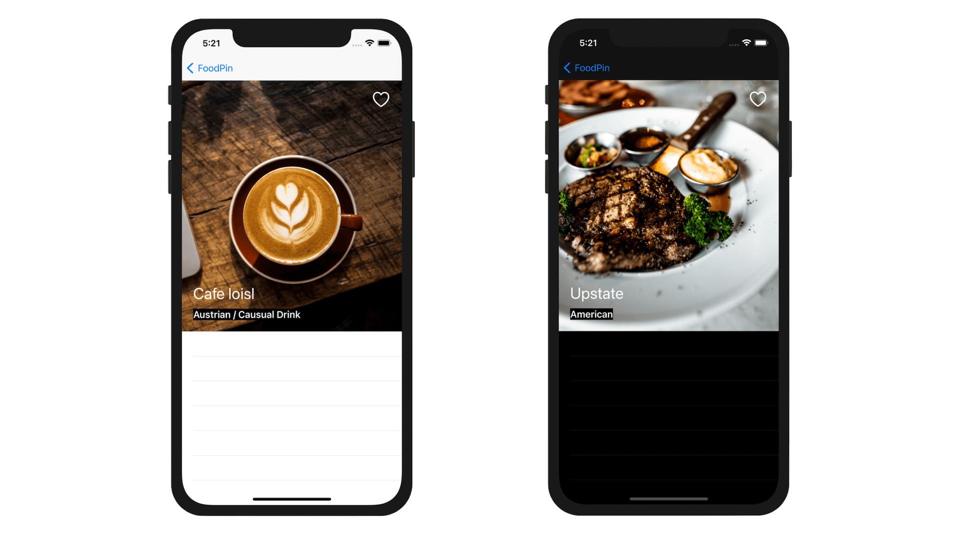 Figure 14-19. Displaying the restaurant in the header view