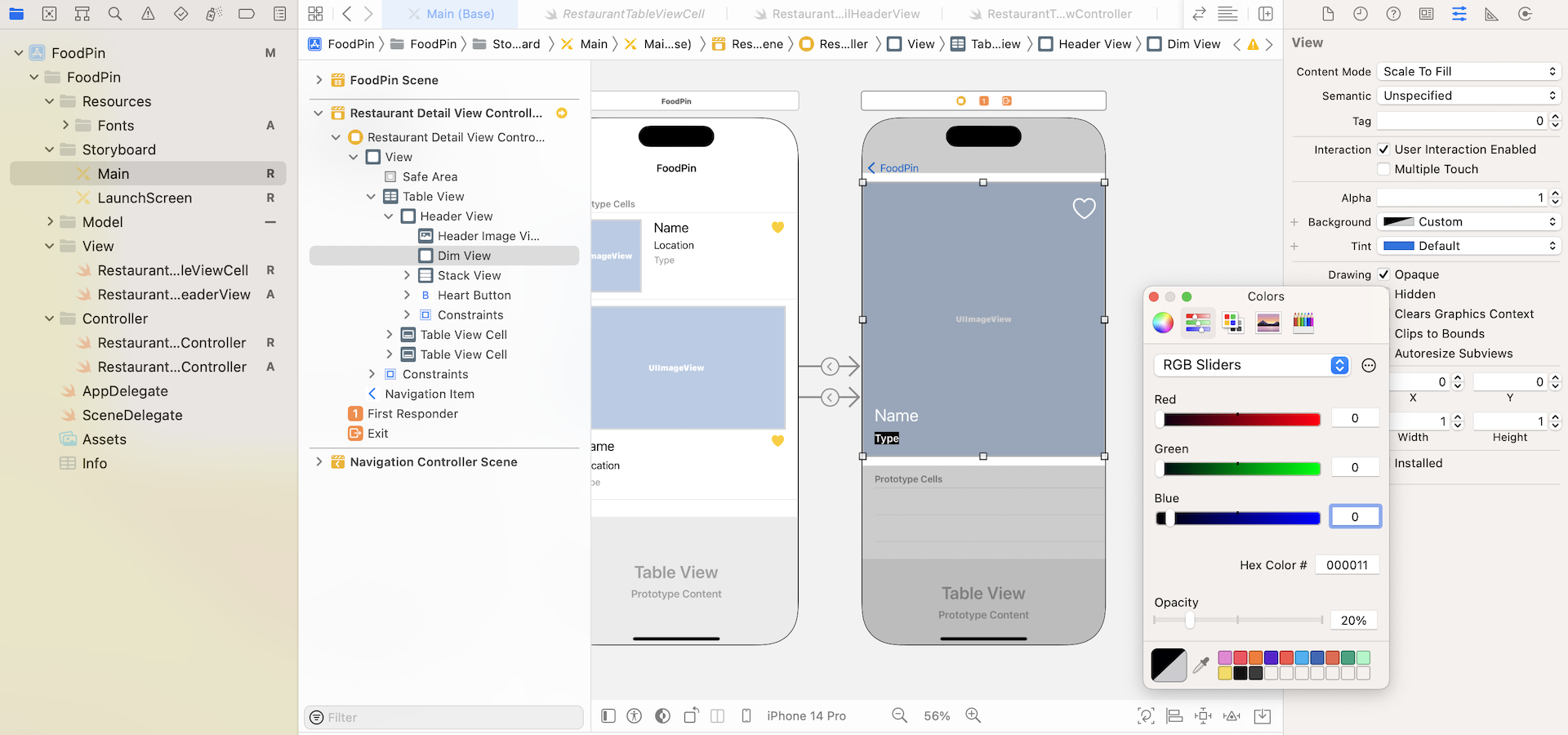 Figure 14-23. Changing the background color and setting the opacity