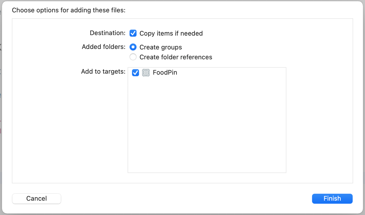 Figure 14-3. Select copy item if needed and the target