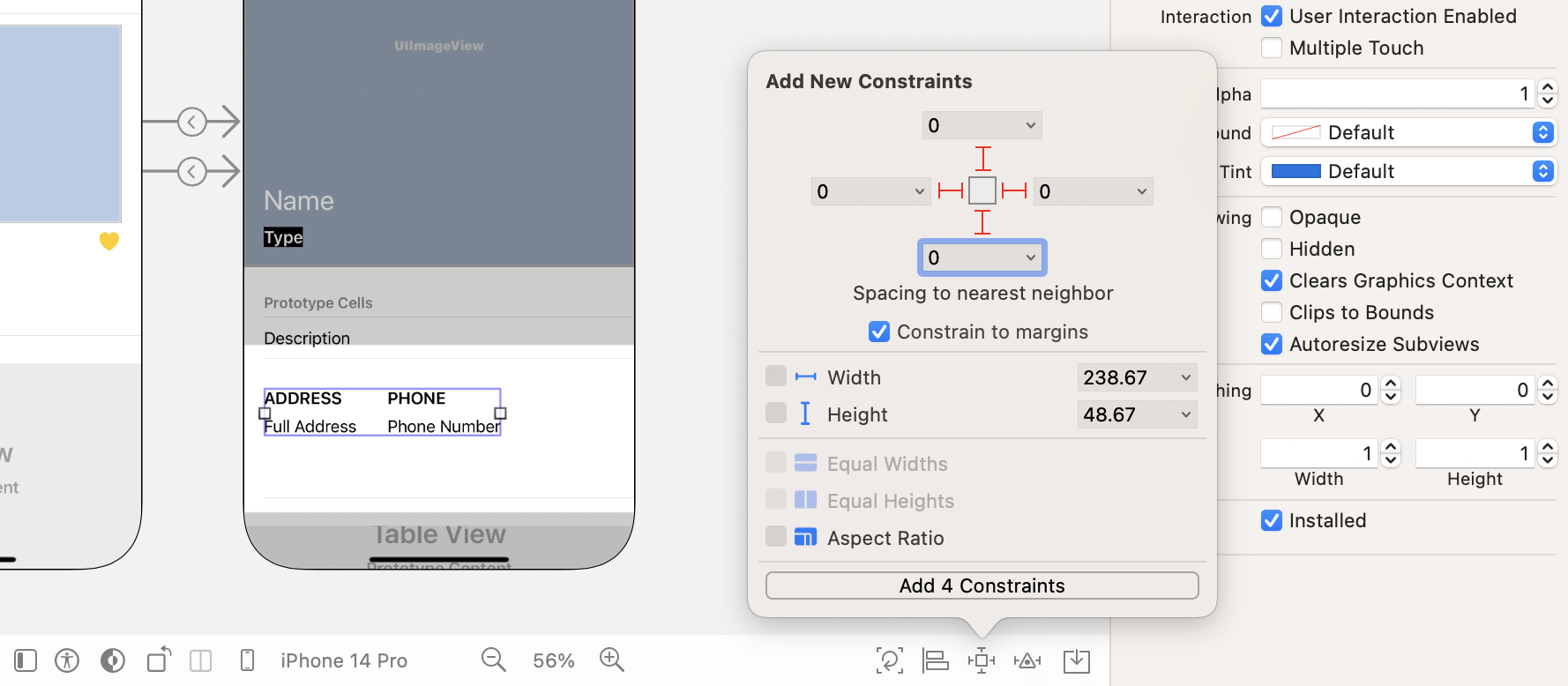 Figure 14-34. Adding spacing constraints