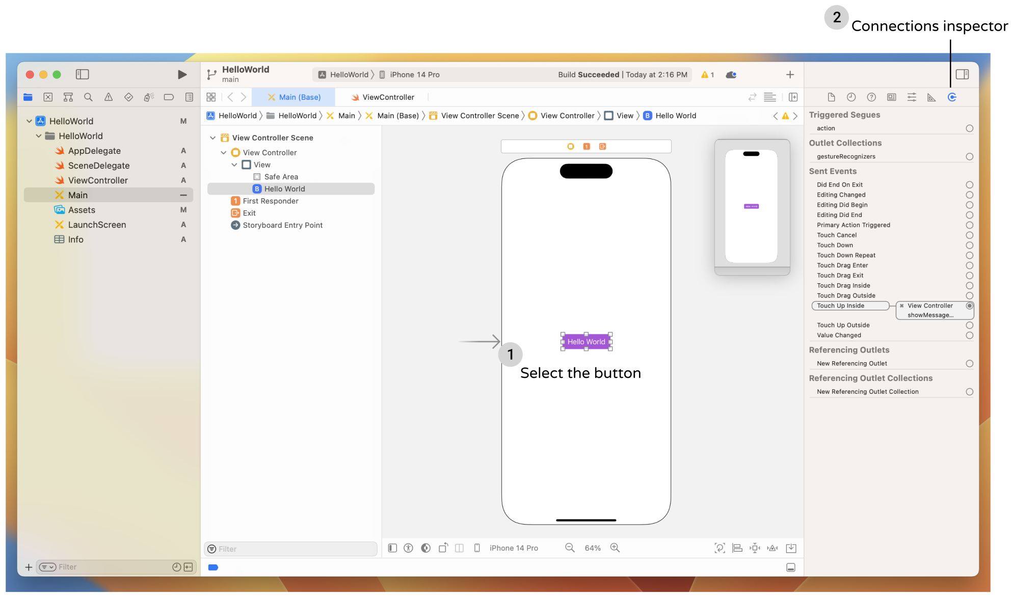 Figure 4-2. Reveal the connections using Connection Inspector