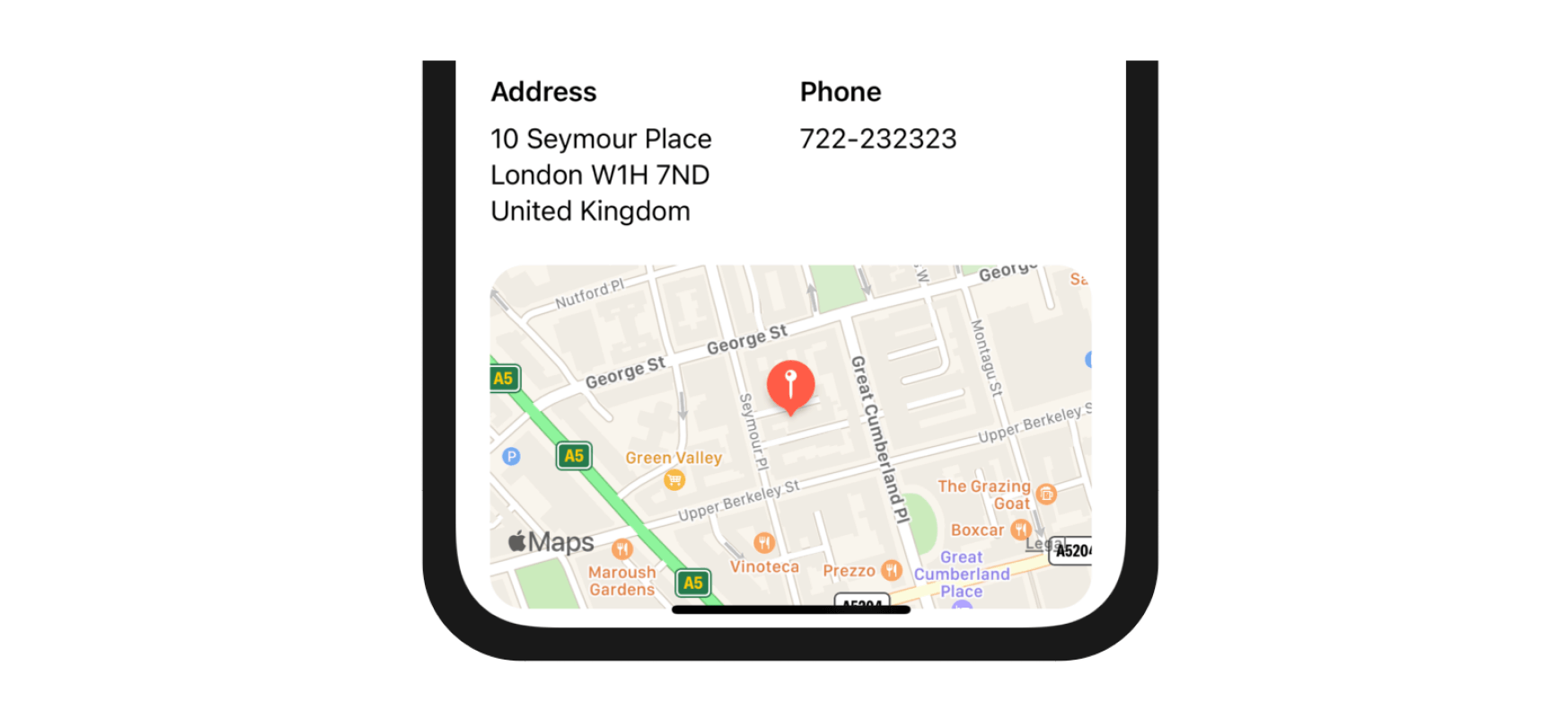 Figure 16-18. Pin the restaurant location on a map