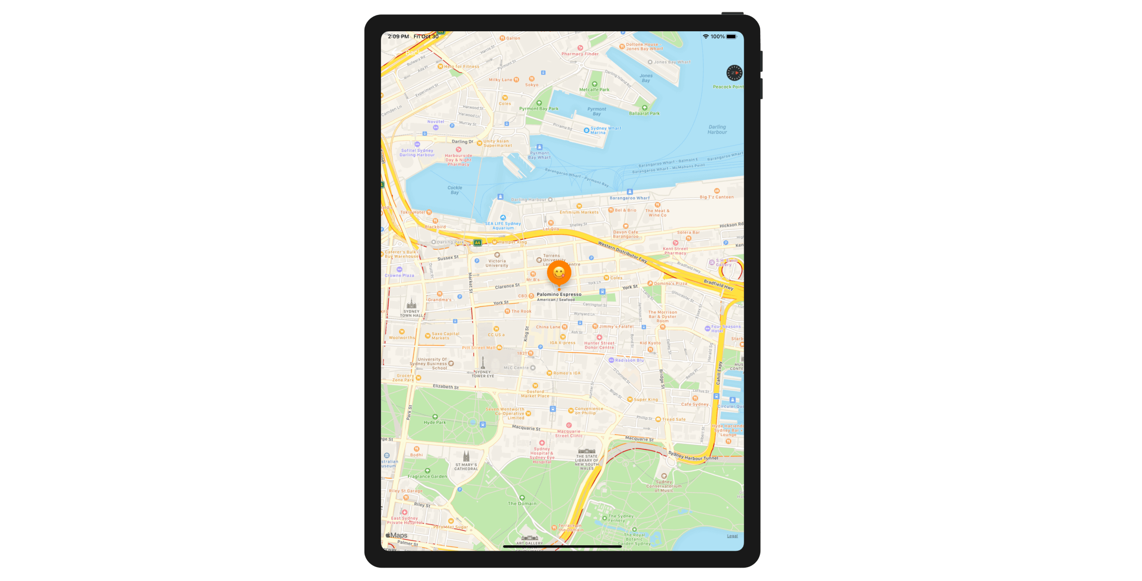Figure 16-22. Show traffic, scale and compass in the map