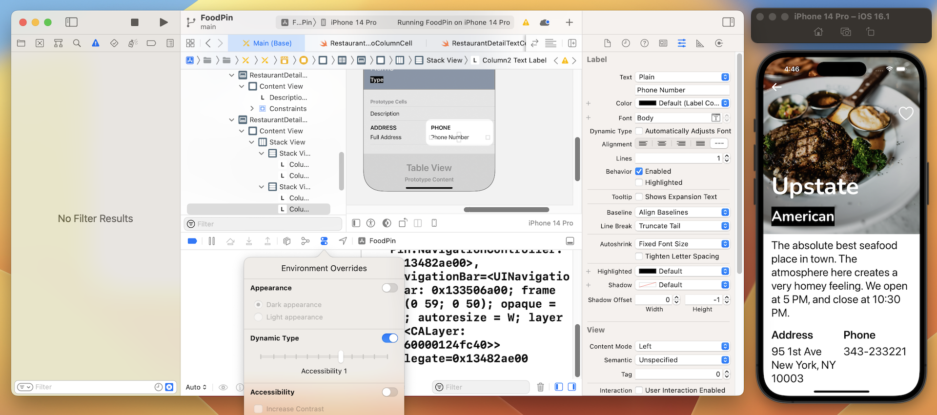 Figure 15-16. Using Environment Overrides to test dynamic types