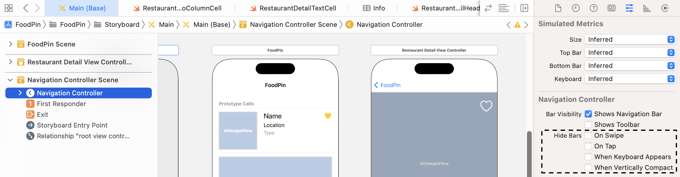 Figure 15-5. On Swipe option for hiding the bars