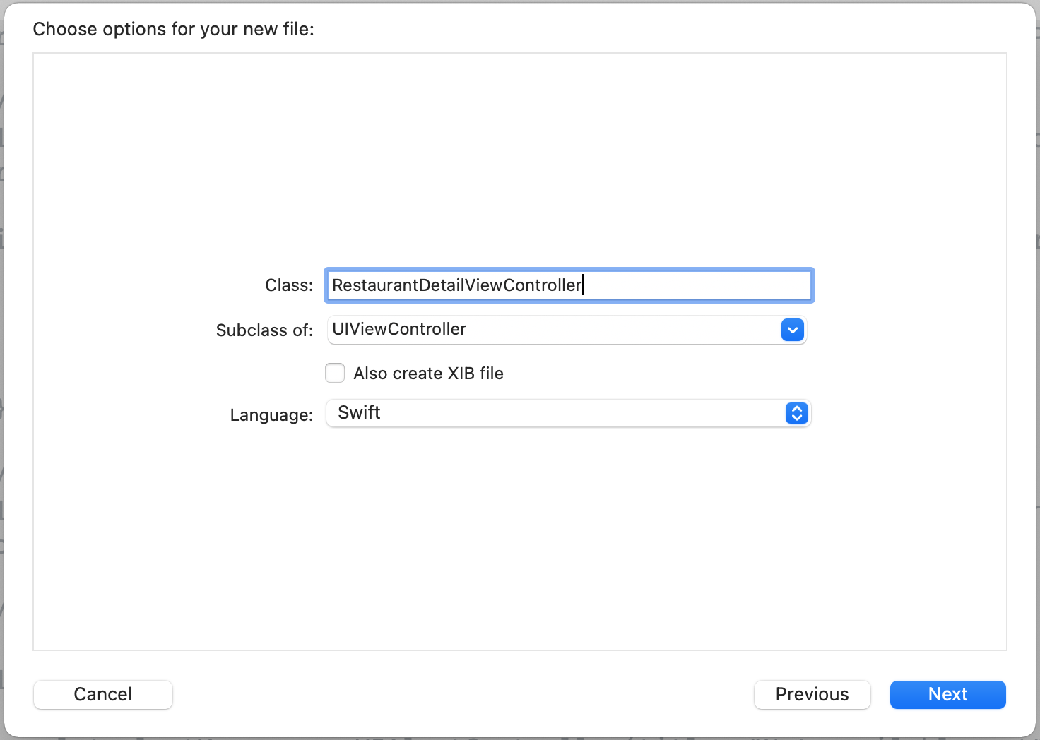 Figure 13-10. Create a DetailViewController class