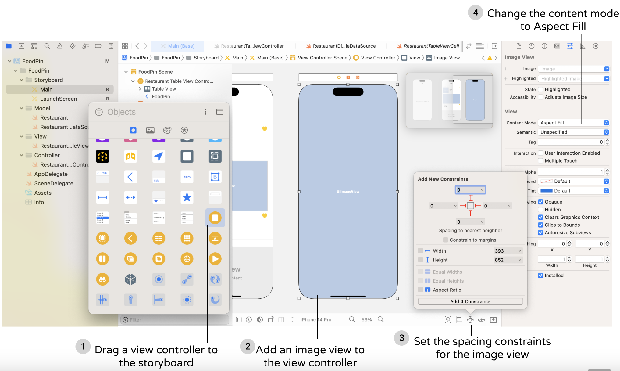 Figure 13-5. Adding an image view to the detail view controller