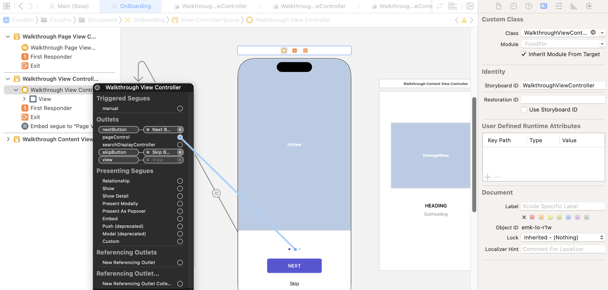 Figure 21-19. Setting the custom class and storyboard ID