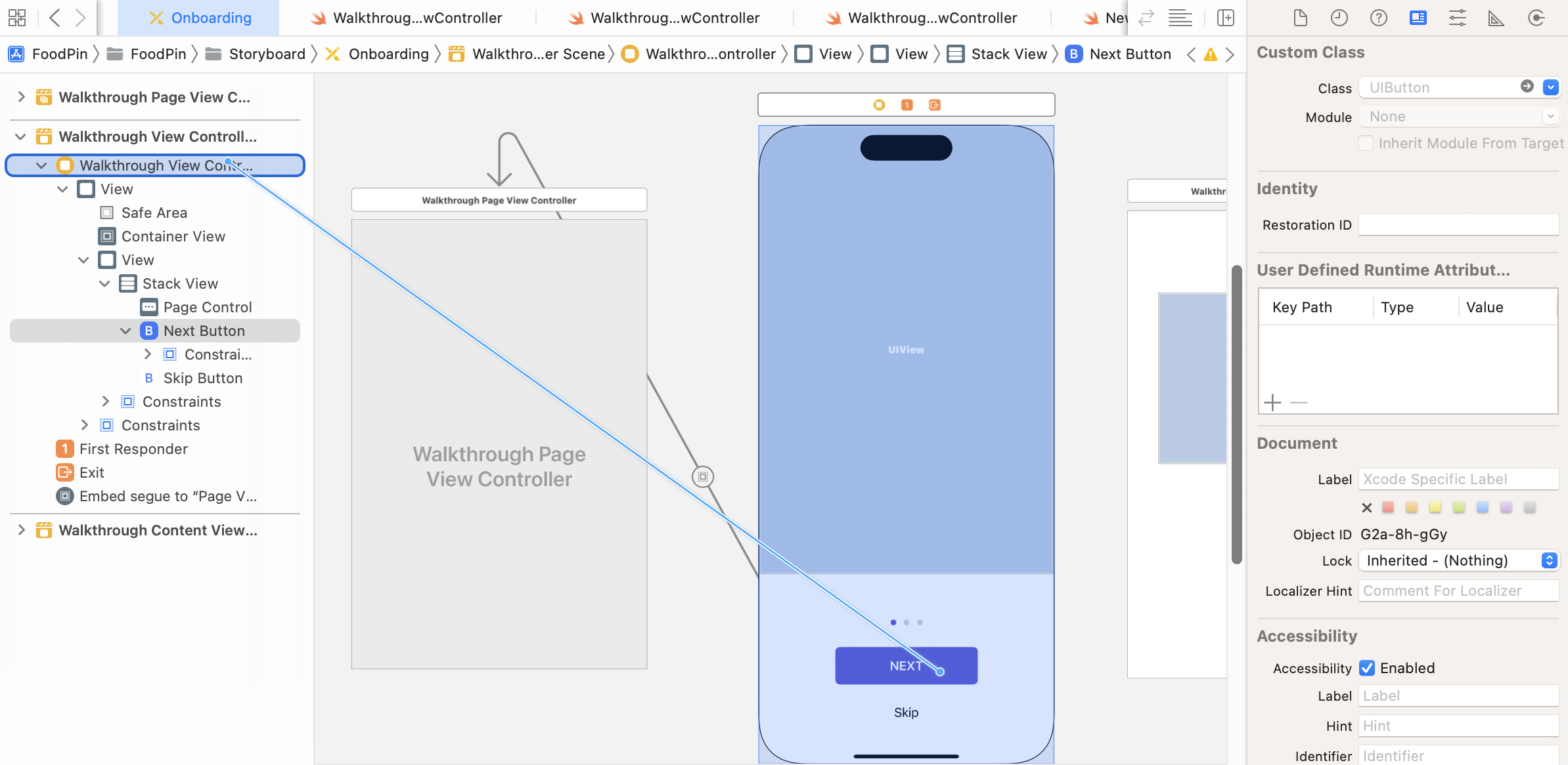 Figure 21-21. Connecting the button with its action method