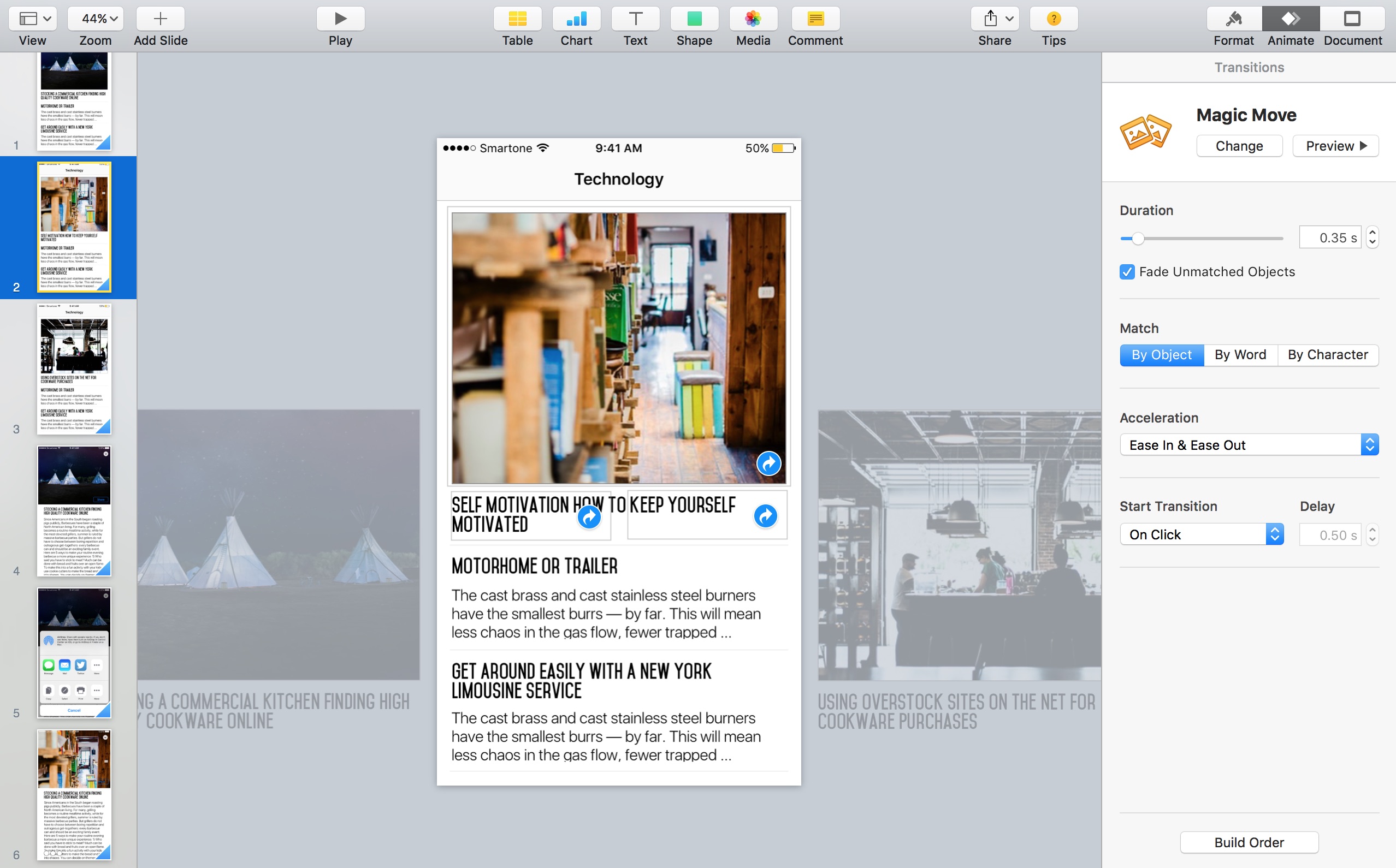 Figure 7-11. Design an app prototype using Keynote