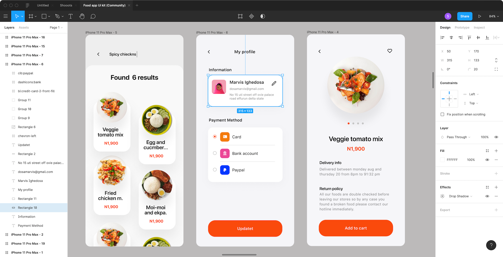 Figure 7-7. Designing the app UI using Figma
