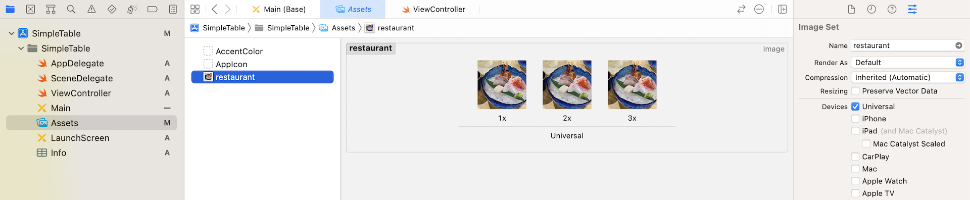 Figure 8-17. Adding images to the asset catalog
