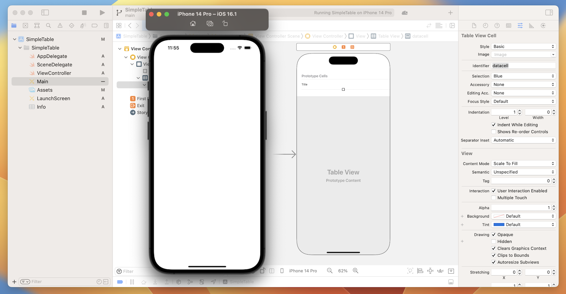 Figure 8-5. A blank table view on the iPhone simulator