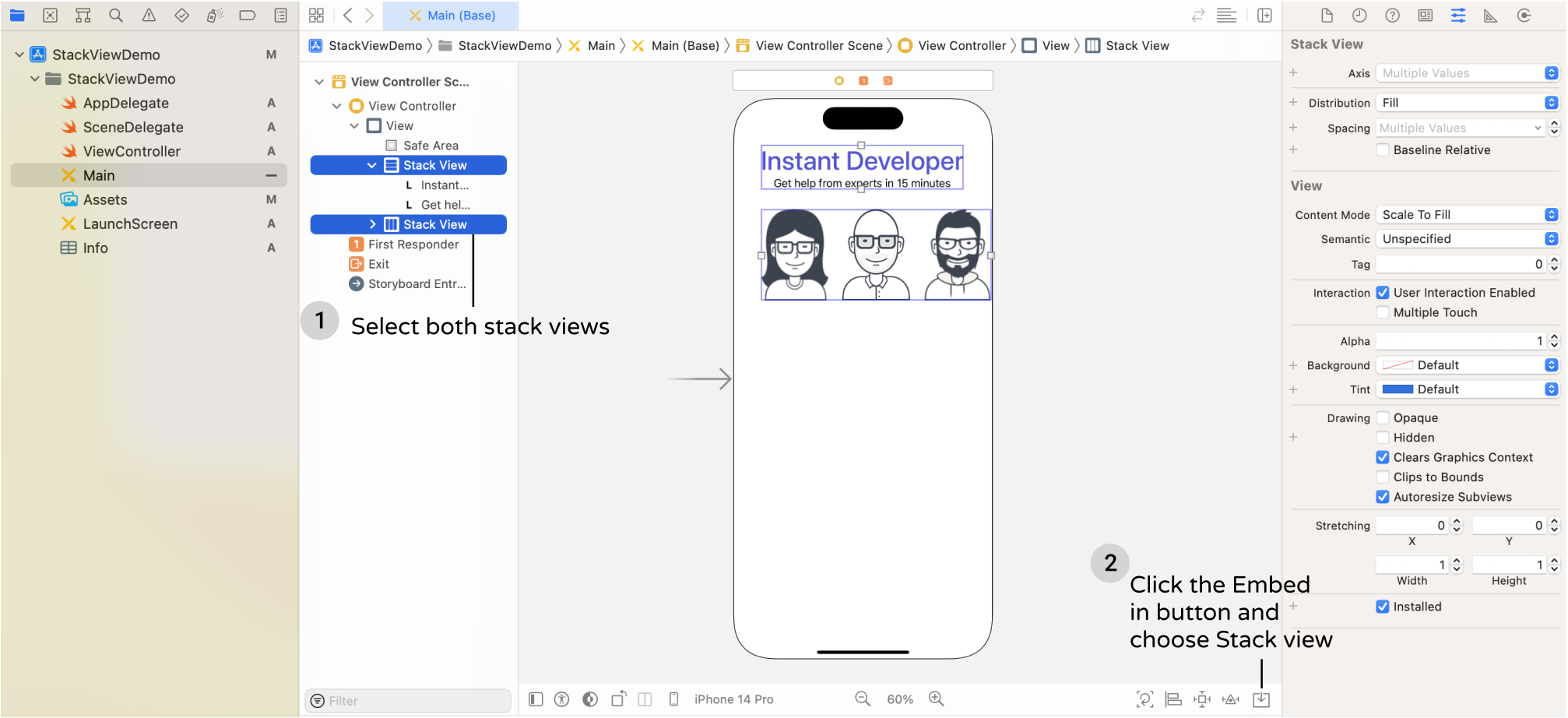 Figure 6-17. Nested stack views