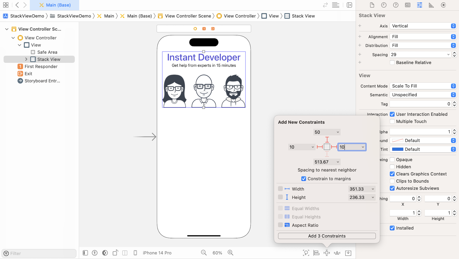 Figure 6-18. Adding multiple constraints using the Pin button