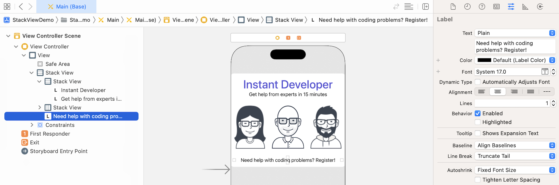 Figure 6-23. Changing the text alignment option to center