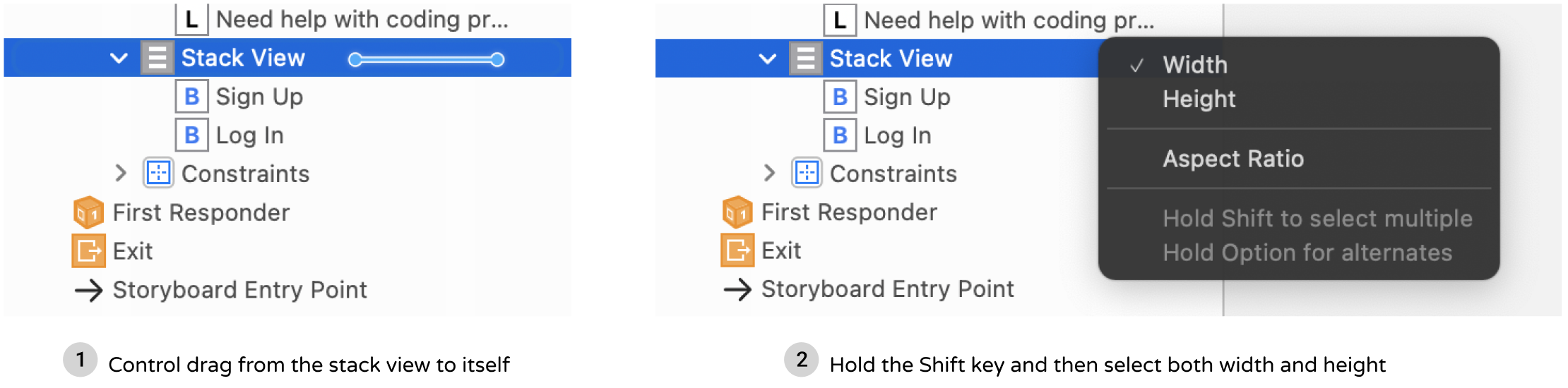 Figure 6-27. Adding the width constraint using control-drag