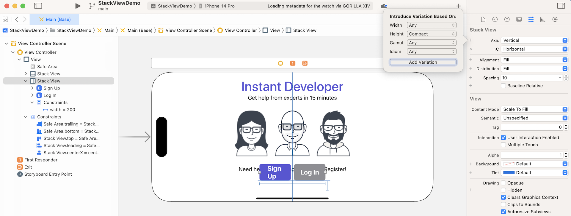 Figure 6-36. Adding layout specialization for the Axis option