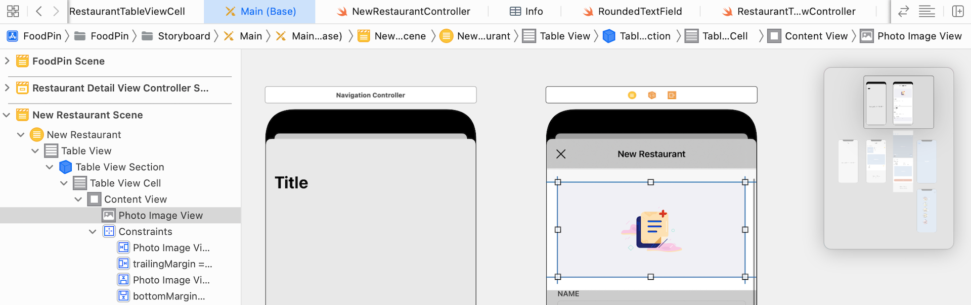 Figure 18-19. Sample spacing constraints for the photo view