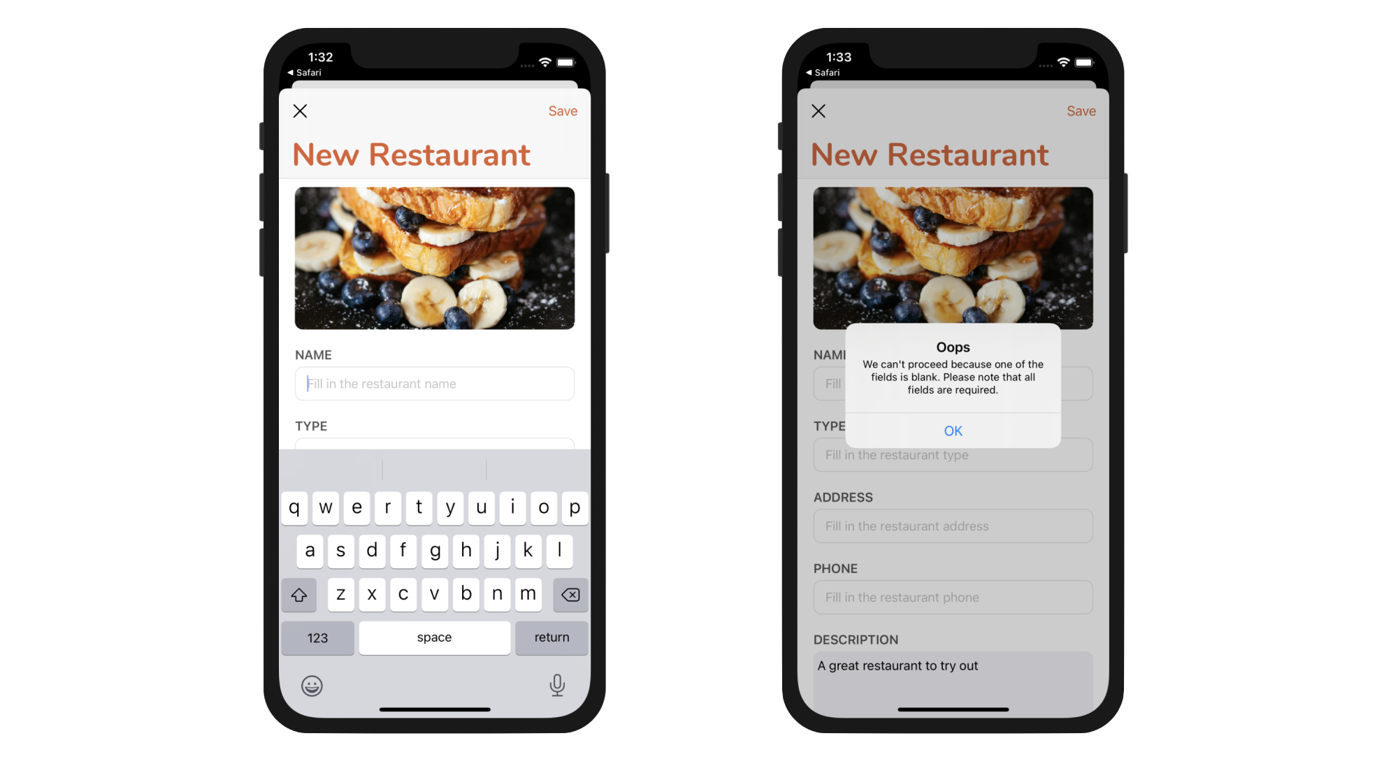 Figure 18-21. Sample alert for the form validation