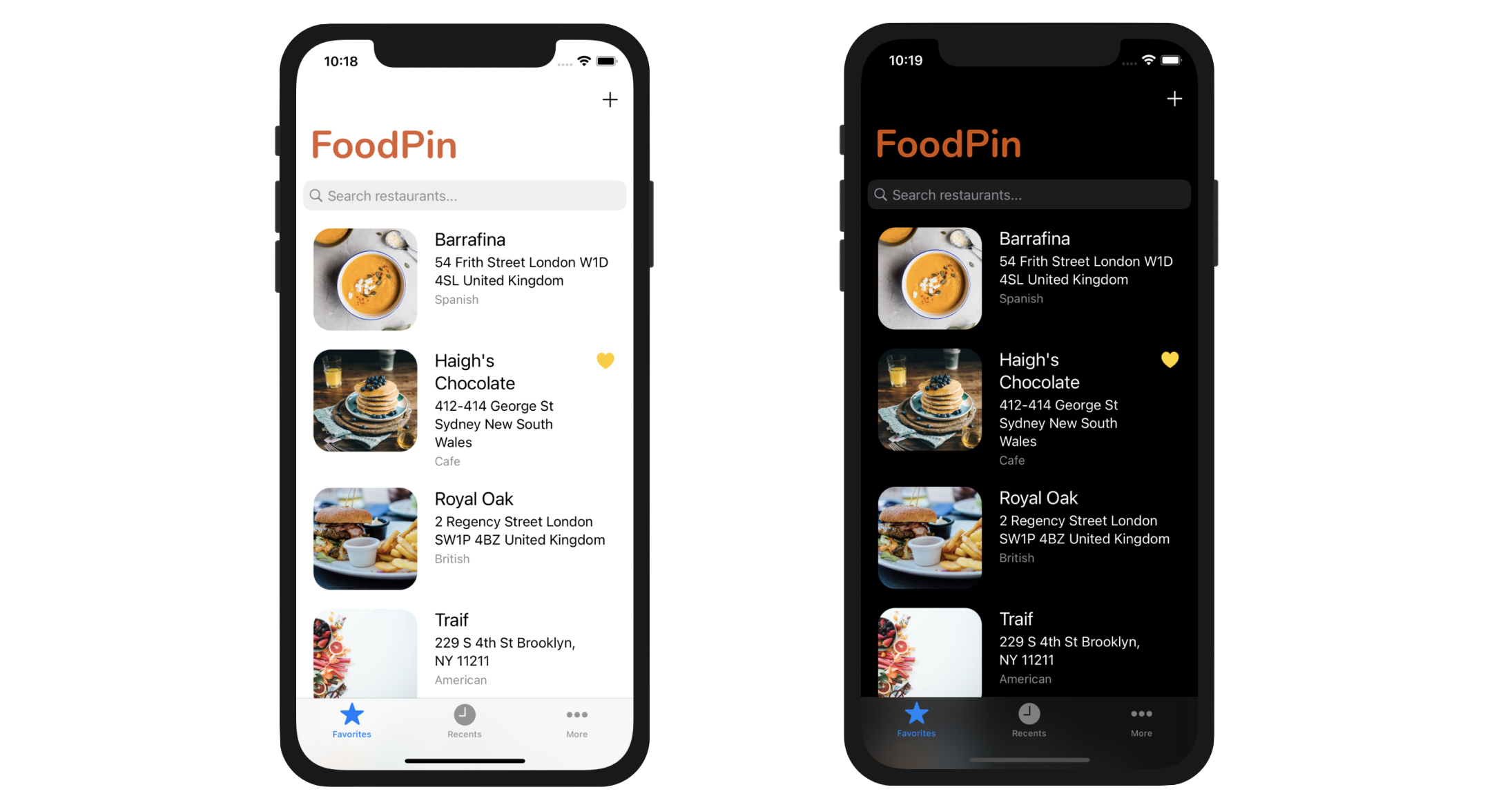 Figure 22-10. The FoodPin app now has three tabs