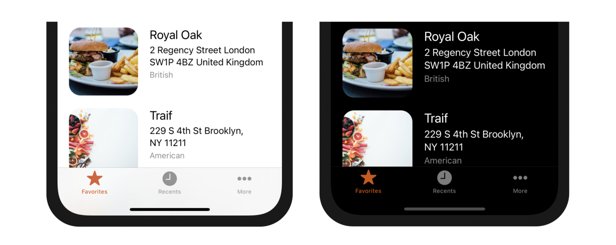 Figure 22-11. Sample tab bars after customization