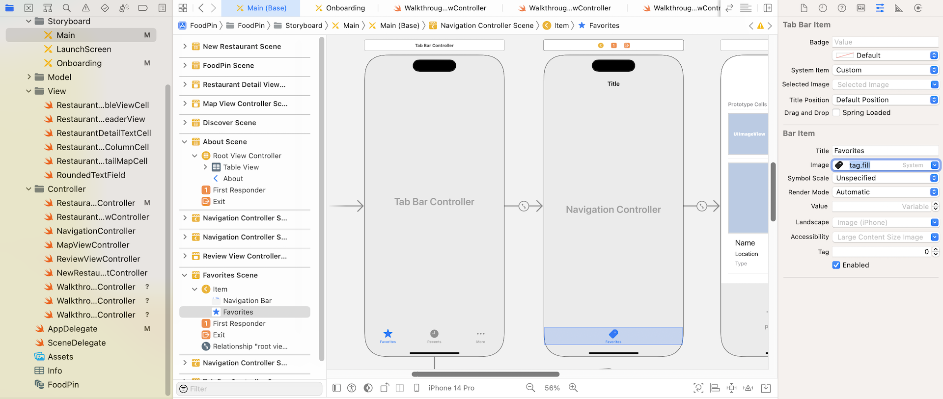 Figure 22-12. Setting the title and image of a tab bar item