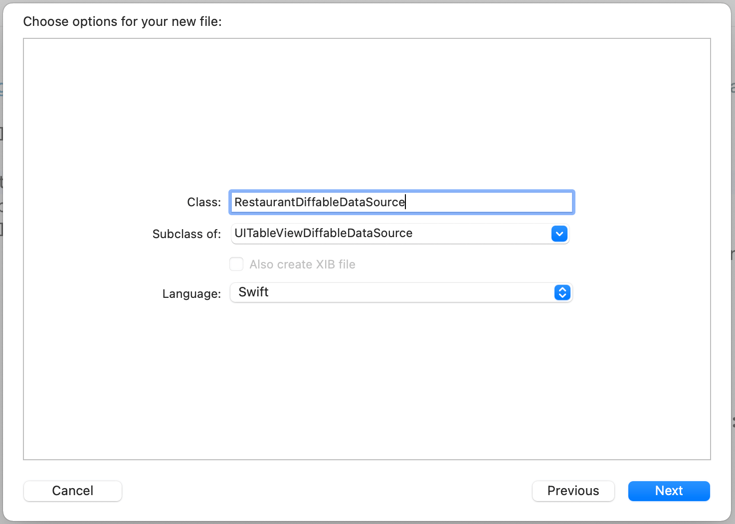 Figure 12-2. Creating a new class