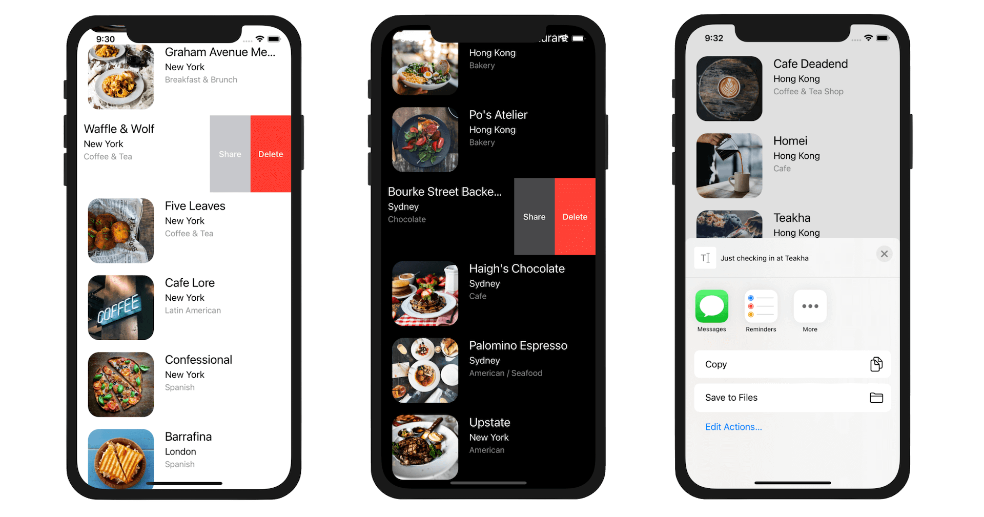 Figure 12-5. Swipe to Share button on the simulator