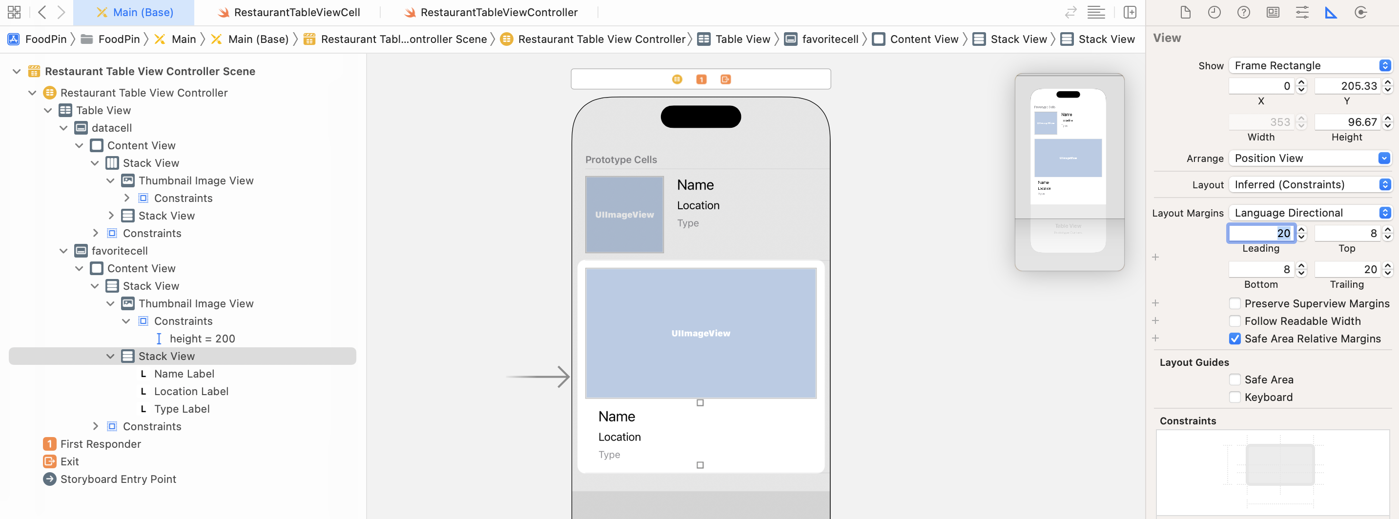 Figure 10-10. Changing the settings of the stack view