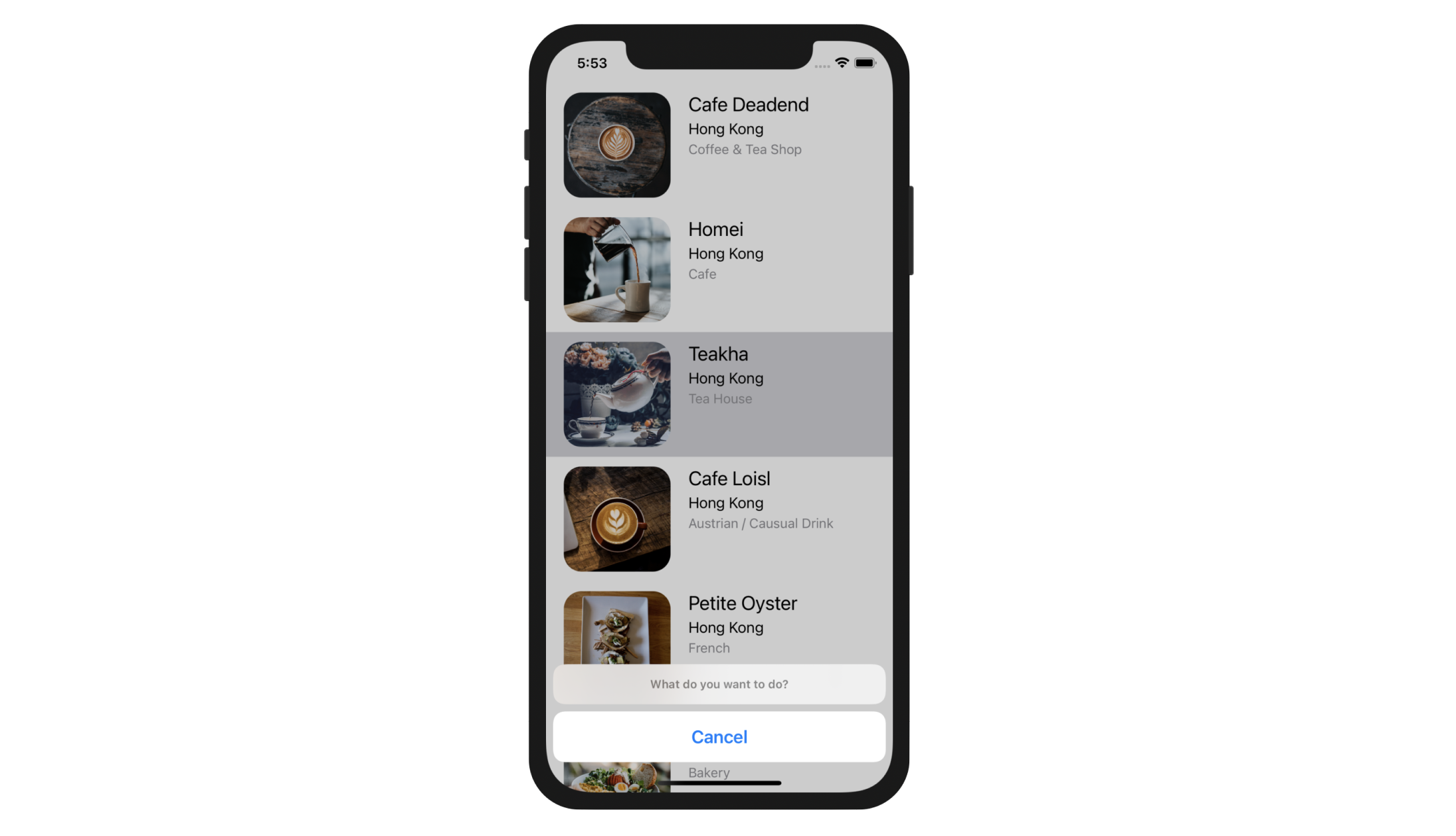Figure 10-13. Displaying an action sheet