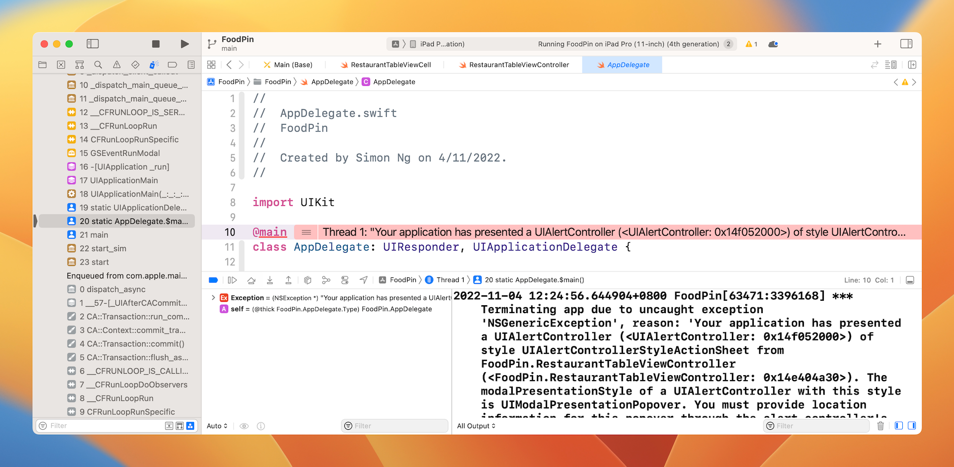 Figure 10-19. Console message