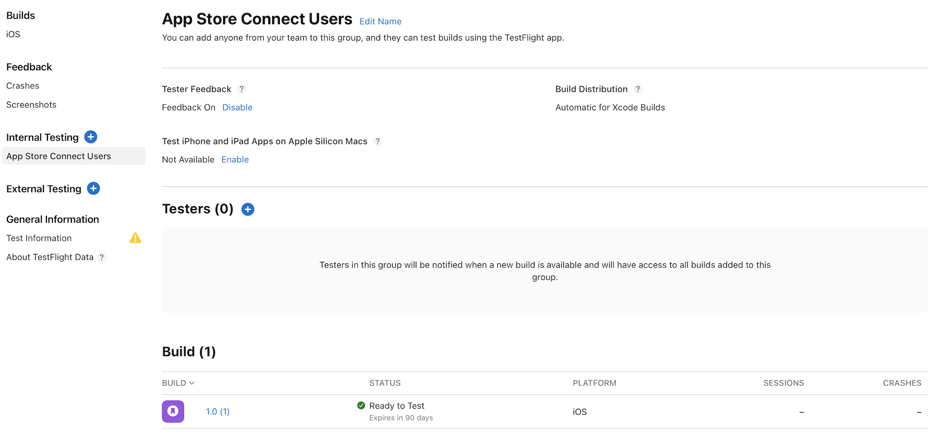 ￼Figure 27-17. TestFlight automatically notifies your internal testers via email