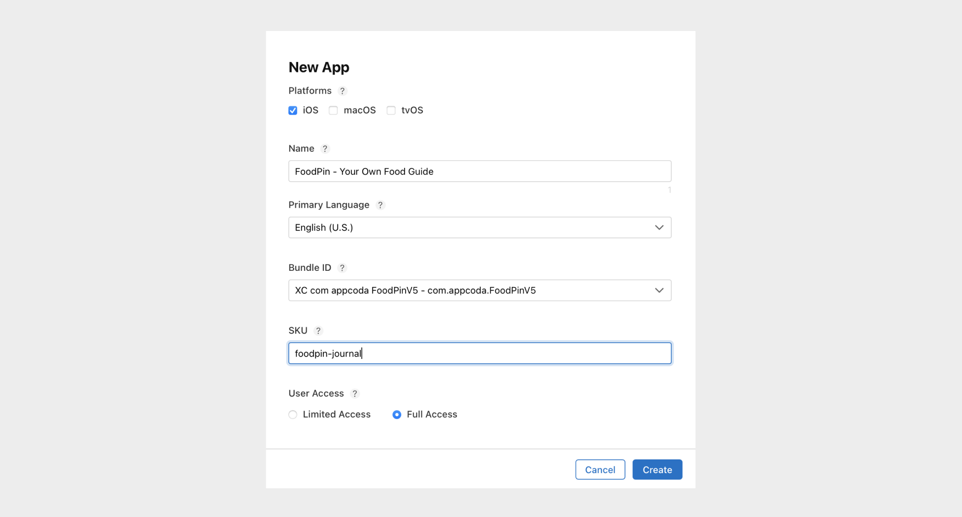 Figure 27-2. Fill in your app information