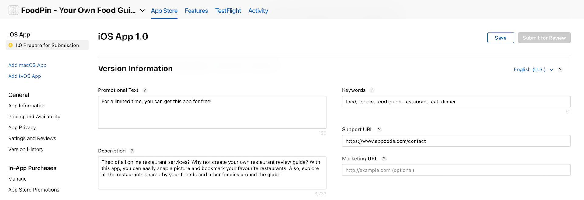 Figure 27-5. Your app description